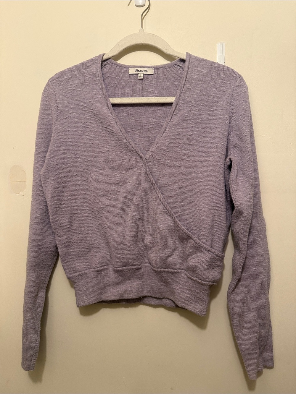 Madewell Lilac Crossover V-Neck Sweater